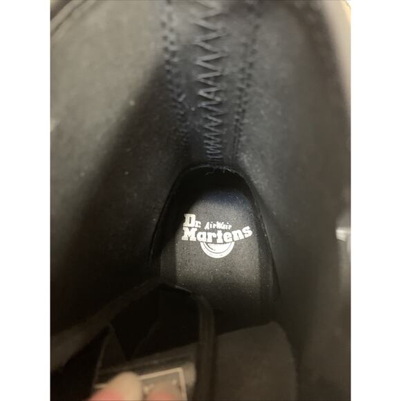 Doc Dr. Martens Womens Size 8 Airwair Combat Shiny Black Leather Boots ZAVALA - Picture 8 of 9